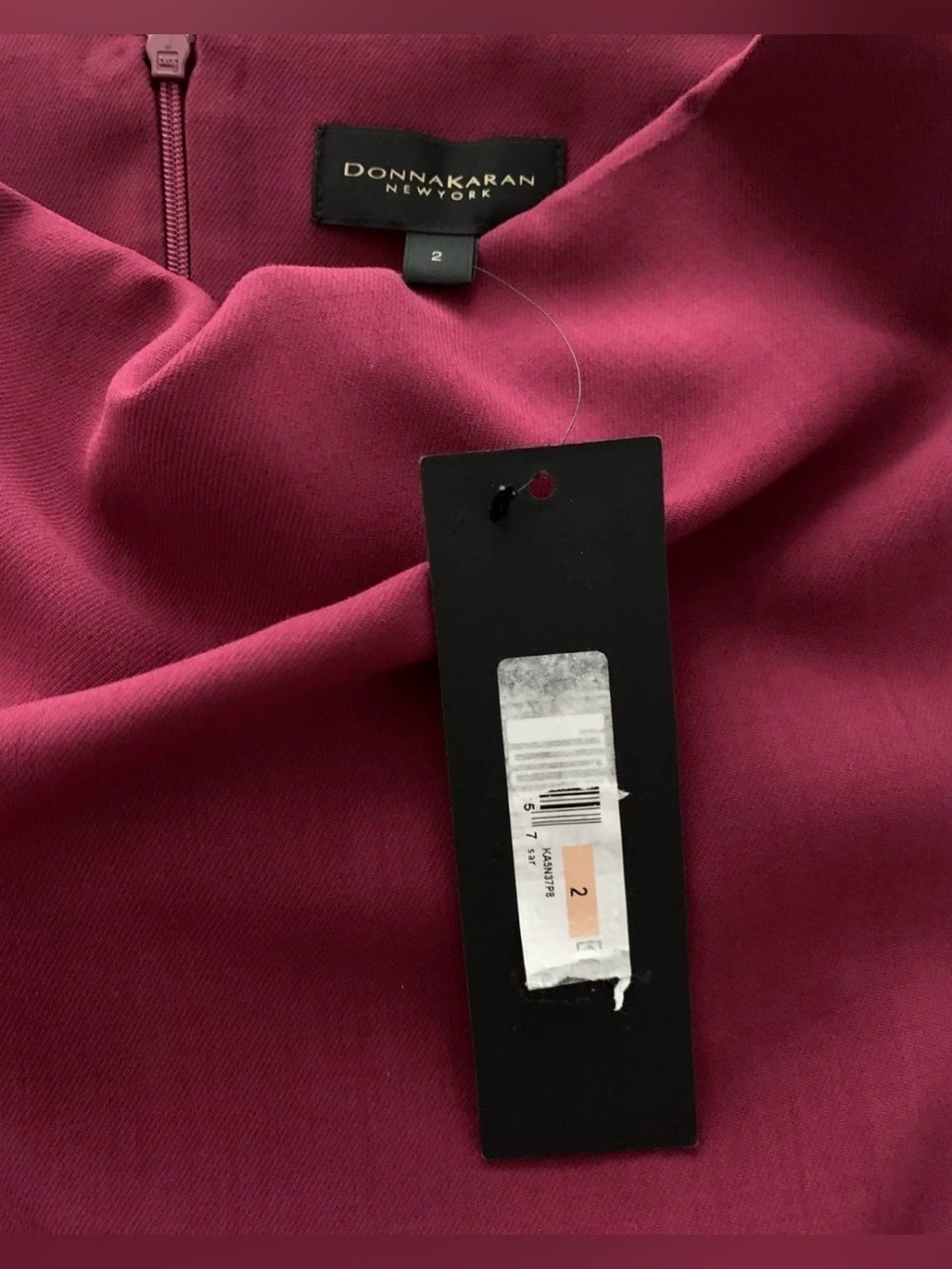 NEW Women's Size 2 Donna Karan Sleeveless Drape Neck Slit Back Fuschia $149 - Picture 4 of 11
